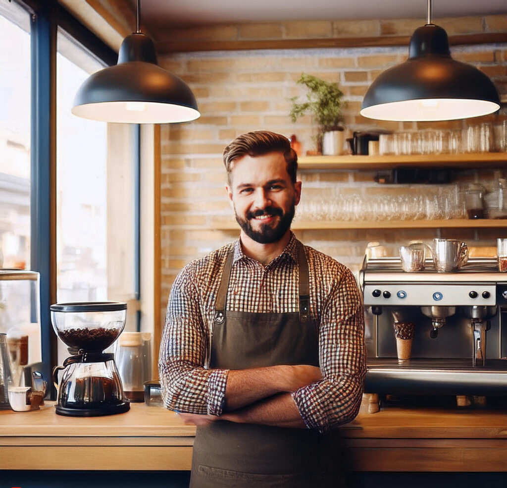 This image has an empty alt attribute; its file name is Firefly-Create-a-detailed-digital-illustration-of-a-friendly-smiling-male-barista-with-a-modern-s-2-e1727286166594-1024x985.jpg