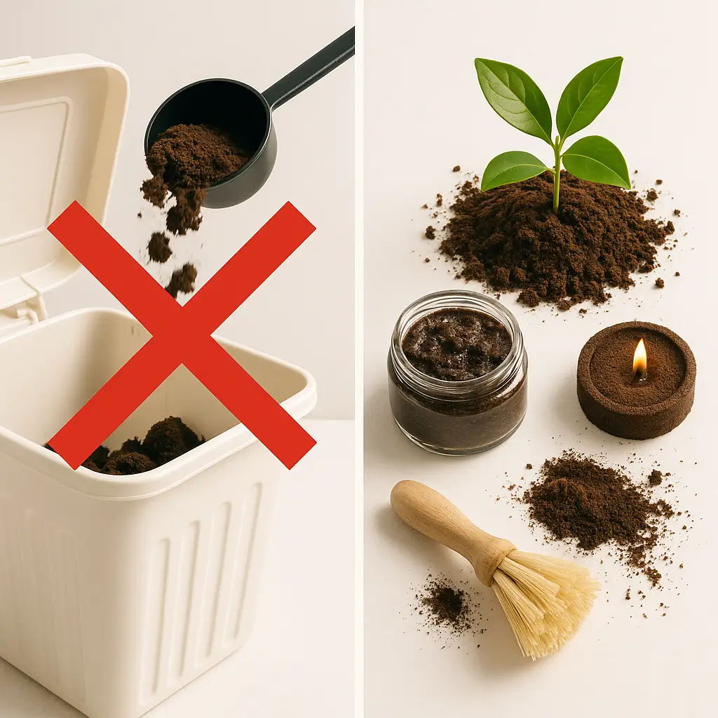 Coffee grounds being repurposed from waste into beauty and garden solutions